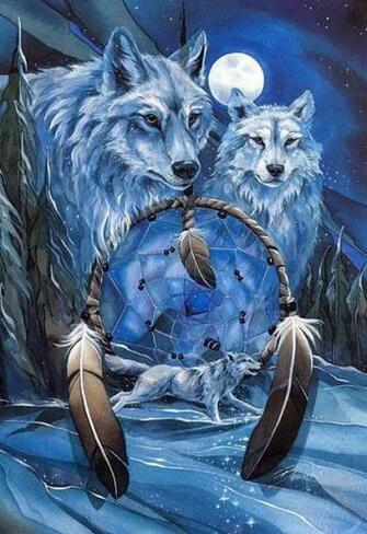Wolf Couple Dreamcatcher Graphics Code