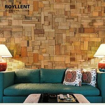 Brick Nature Style Wood Fiber Wallpaper Customization Tv Background
