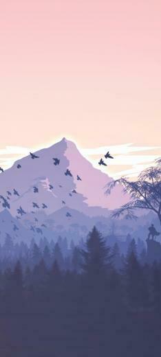 Minimalism Birds Mountains Trees Forest