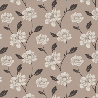 Graham Brown Peony Floral Wallpaper Taupe Beige Cream