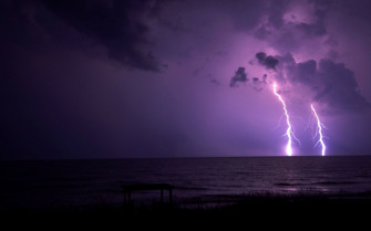 Purple Night Photography Lightning HD Wallpaper