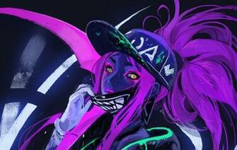Wallpaper Girl Art Cap Akali League Of Legends The Rogue