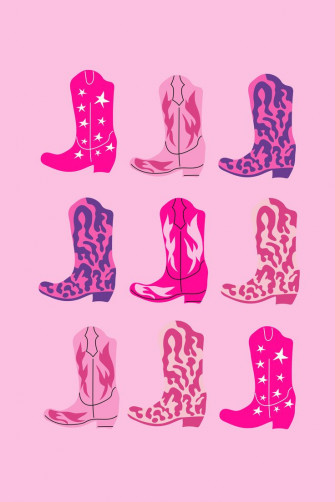 Pink Cowgirl Boots Instant Digital Western Poster