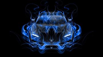 Lamborghini Centenario Frontup Super Fire Flame Abstract Car