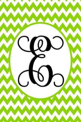 Lime Green Chevron Vine Letter A Monogram Garden Flag Car Pictures