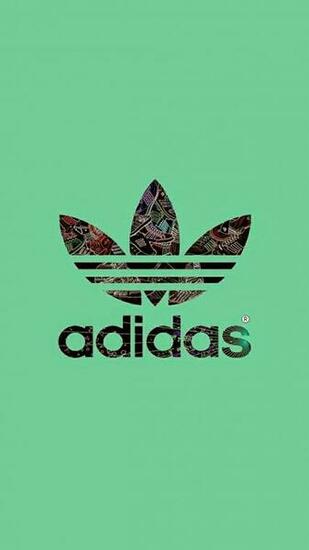 Wallpaper HD iPhone Adidas Logo Green Background