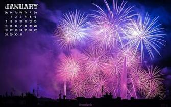January Fireworks Desktop Calendar