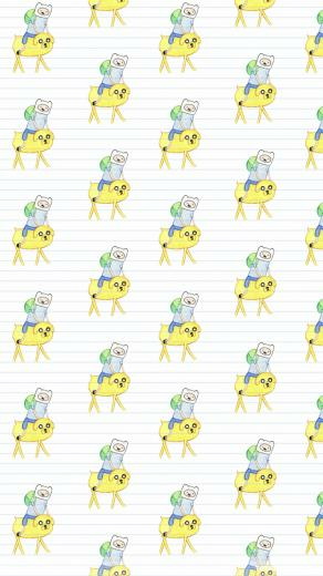 Adventure Time Lined Paper iPhone Wallpaper Cartoon