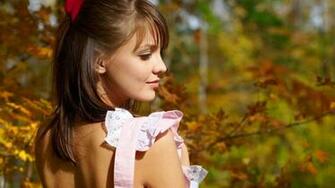 Woman Autumn Brunette Fall Pretty Girls HD