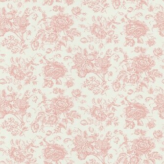 Brewster Pink Floral Toile Wallpaper Contemporary By