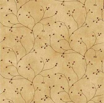 Tan Rosehip Trail Wallpaper Rustic Country Primitive