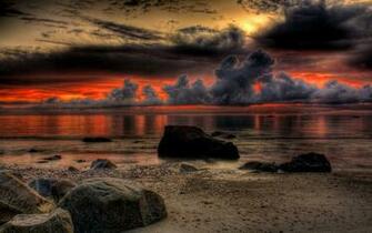 Beach At Night Widescreen HD iPad Wallpaper Background