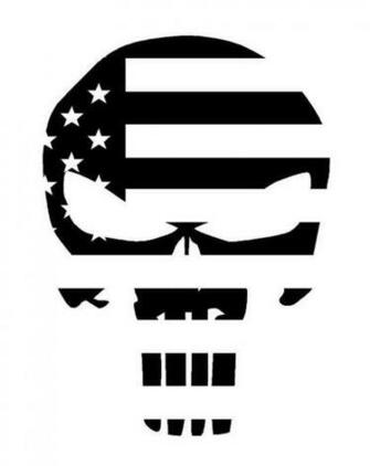 Punisher Pack American Flag Skull Vinyl Decal Choose Color Chris