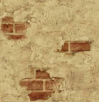 Wallpaper Designer Tuscan Tan Stucco Wall With Red Exposed Brick
