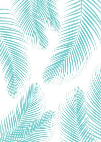 Palm Leaves Turquoise Poster By Anita S Bella Art