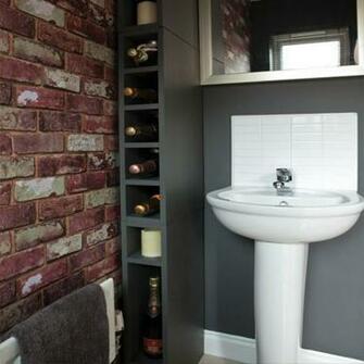 Bathroom Brick Wallpaper Grasscloth