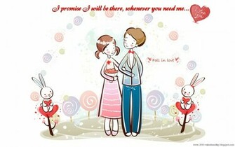 Cute Cartoon Couple Love HD Wallpaper For Valentines Day Online