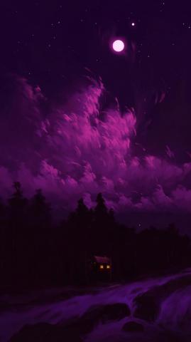 Dark Night Sky Clouds Scenery Art Wallpaper 4k