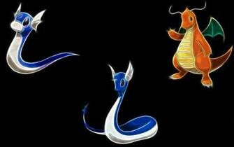Pokemon Dragonair Dragonite Black Background Dratini Wallpaper