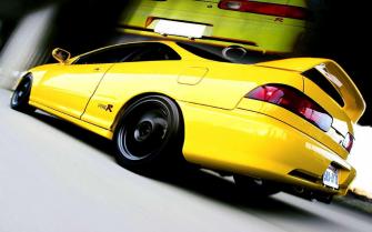 Nice Yellow Acura Integra Background Desktop Wallpaper HD 4k