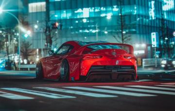 Wallpaper Red Auto Night Machine Supra Toyota Concept