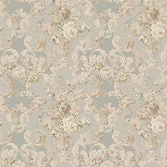 Floral Rococo By Mulberry Home Aqua Wallpaper