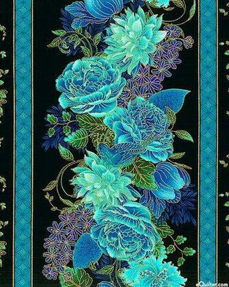 Equilter Tree Of Life Glowing Garden Stripe Black Gold Fabulous