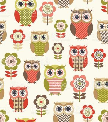 Seamless Owls Cartoon Background Design Owl
