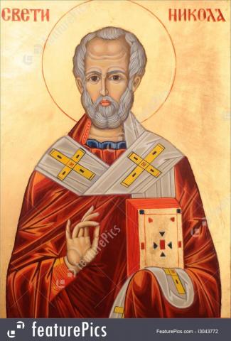 Saint Nicholas On Golden Background