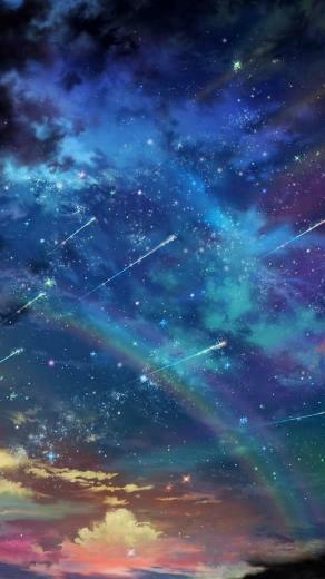 Sunset Rainbow Shooting Stars iPhone Wallpaper Ipod HD