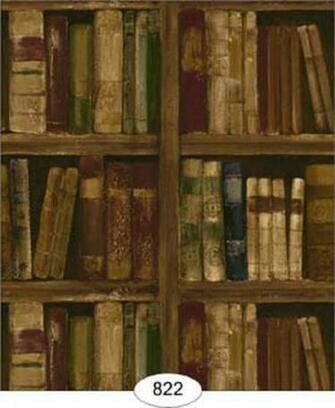 Dollhouse Wallpaper Library Brown This Is Printed On Acid