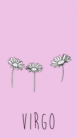 Cute Virgo Zodiac Flowers Pink Wallpaper