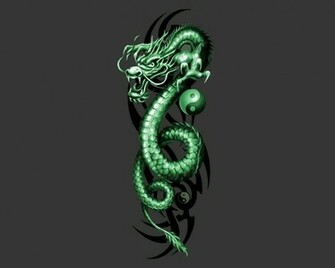 Green Dragon Wallpaper HD Background Desktop