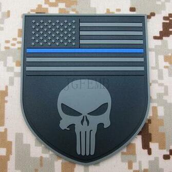 Grey Design The Thin Blue Line Devgru Sealteam Punisher American Flag