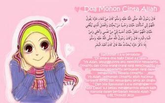 Cinta Pada Wallpaper Muslimah Drawing Doa Mohon Allah