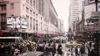 Wallpaper New York Street People Skyscrapers City Cities Photo