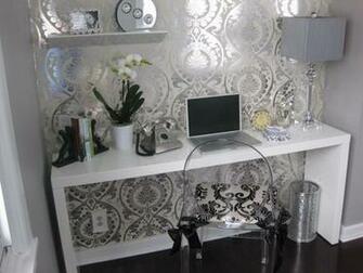 Metallic Wallpaper Contemporary Den Library Office Benjamin Moore