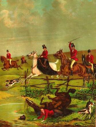 Pin Antique Fox Hunting Scene Wallpaper Thomas By Honeybeepollen On