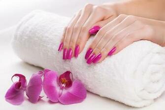 Manicure With Purple Orchids Background Gallery Yopriceville