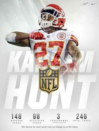 Kareem Hunt Nfl Debut On