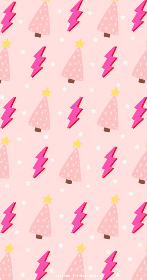 Preppy Christmas Wallpaper Ideas Pink Tree With