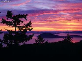 Nature San Juan Islands At Sunset Puget Sound Washington Picture Nr