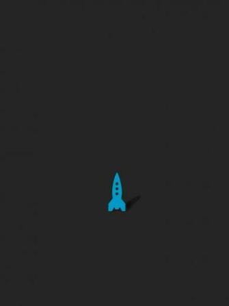 Minimalistic Blue Rocket iPad Wallpaper
