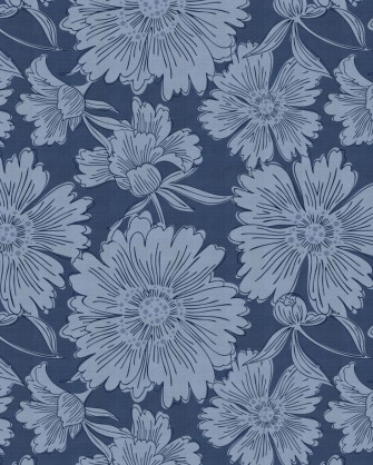 Luxe Country Floral Navy Wallpaper