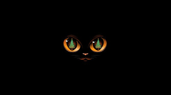 Black Cat Christmas Tree 4k Wallpaper iPhone HD Phone 6190h