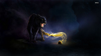 Beautiful Wallpaper Black Panther Animal Art Image