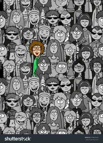 People Seamless Background Art Audience
