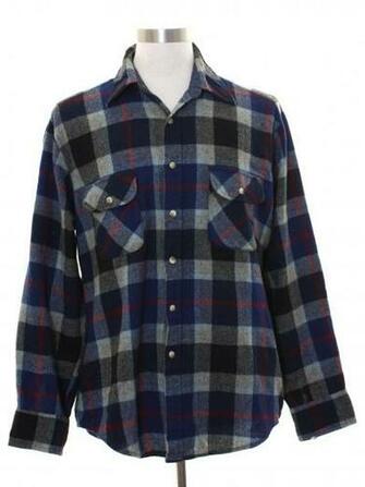 80s Vintage Tarleton Shirt Mens Navy Black Red