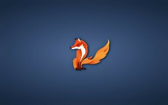 Wallpaper Fox Firefox Blue Background Minimalism