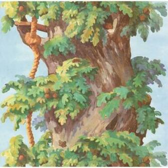 Build A Treehouse Tree Trunk Wallpaper Border